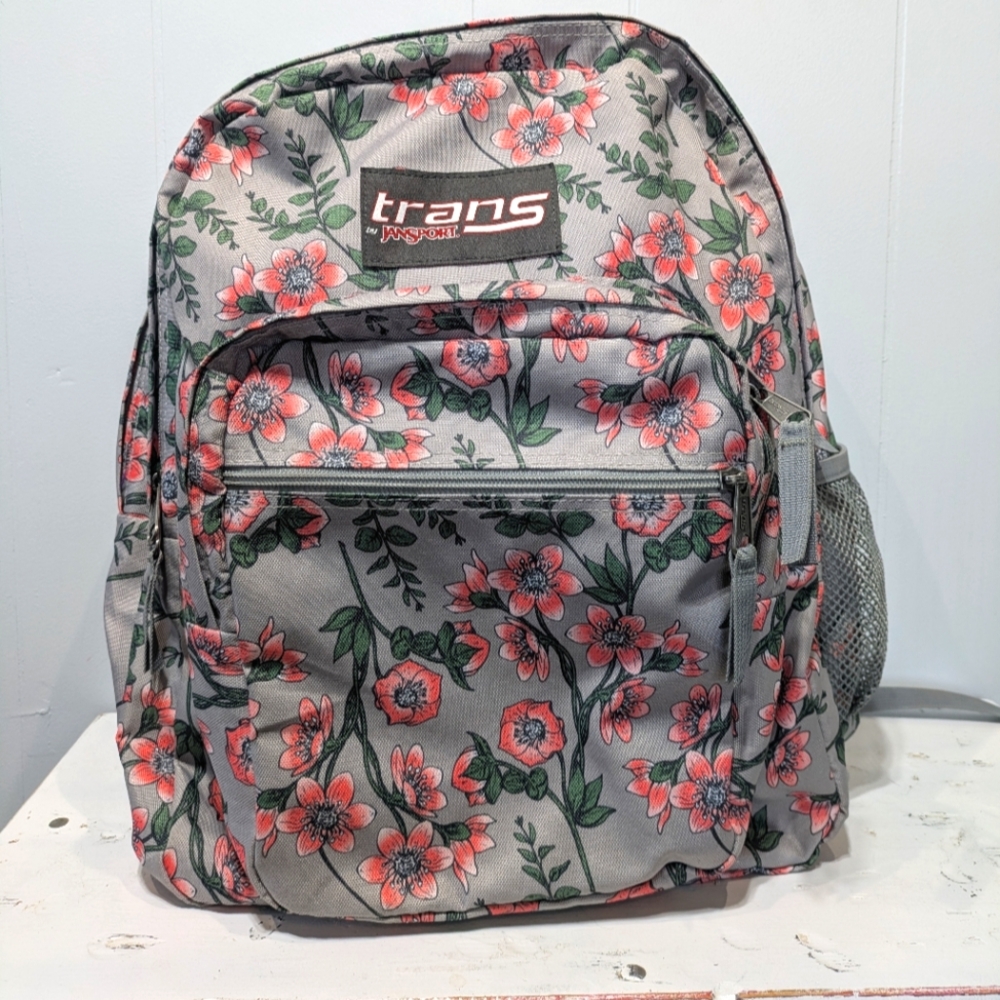 Jansport Trans‎ Supermax Floral Backpack Gray Coral